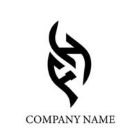 fh carta logotipo design.fh criativo inicial fh carta logotipo Projeto. fh criativo iniciais carta logotipo conceito. vetor