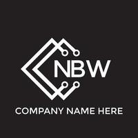 printnbw carta logotipo design.nbw criativo inicial nbw carta logotipo Projeto. nbw criativo iniciais carta logotipo conceito. vetor