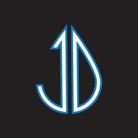 jd carta logotipo design.jd criativo inicial jd carta logotipo Projeto. jd criativo iniciais carta logotipo conceito. vetor