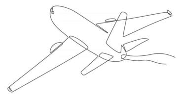 ilustração vetorial de desenho de linha contínua de avião vetor