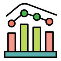 fluxo de trabalho gráfico ícone vetor plano