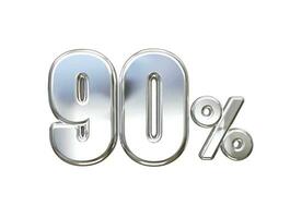 90 por cento fora vetor texto efeito 3d Renderização ouro