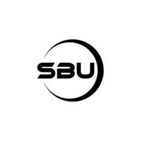 design de logotipo de carta sbu com fundo branco no ilustrador. logotipo vetorial, desenhos de caligrafia para logotipo, pôster, convite, etc. vetor