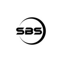design de logotipo de carta sbs com fundo branco no ilustrador. logotipo vetorial, desenhos de caligrafia para logotipo, pôster, convite, etc. vetor