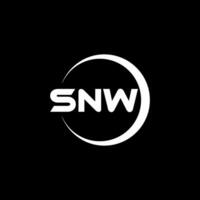 design de logotipo de carta snw no ilustrador. logotipo vetorial, desenhos de caligrafia para logotipo, pôster, convite, etc. vetor