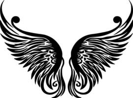 asas - Preto e branco isolado ícone - vetor ilustração