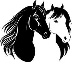 cavalos - minimalista e plano logotipo - vetor ilustração