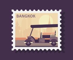 Selo postal de Bangkok vetor