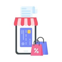 empresário segurando um celular para pagar online por meio do conceito de compras online com cartão de crédito vetor