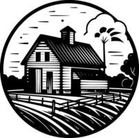 casa de fazenda, minimalista e simples silhueta - vetor ilustração