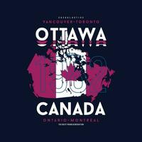 Ottawa Canadá cidade, urbano rua, gráfico projeto, tipografia vetor ilustração, moderno estilo, para impressão t camisa