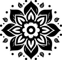 mandala - Preto e branco isolado ícone - vetor ilustração