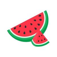 vetor de melancia. frutas vermelhas cortadas em pedaços com sementes dentro de alimentos refrescantes no verão