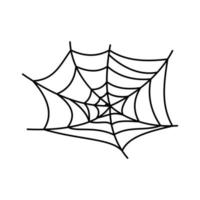 silhueta de teia de aranha pendurada para decorações de banner de halloween. isolado no fundo vetor