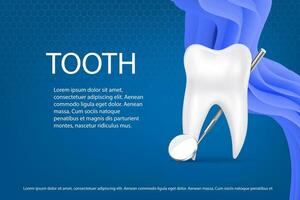 vetor 3d realista dental inspeção espelho para dentes com dente ícone fechar-se isolado em branco fundo.