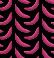 Preto vetor desatado fundo com brilhante Rosa bananas dentro pop arte estilo