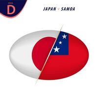 rúgbi concorrência Japão v samoa . rúgbi versus ícone. vetor