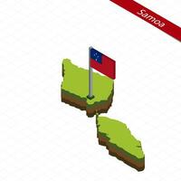 samoa isométrico mapa e bandeira. vetor ilustração.