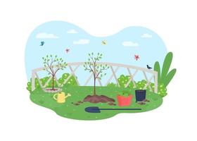 banner da web de vetor 2d de jardinagem