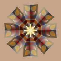 isto é uma poligonal padronizar. isto é uma Castanho geométrico mandala. ásia floral padronizar. vetor