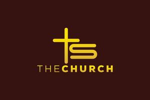 na moda e profissional carta s Igreja placa cristão e pacífico vetor logotipo Projeto modelo