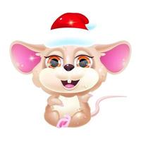 personagem de desenho animado bonito mouse kawaii. símbolo do ano novo chinês vetor