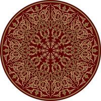 vetor ouro com vermelho turco clássico círculo ornamento. muçulmano volta padronizar para a mesquita