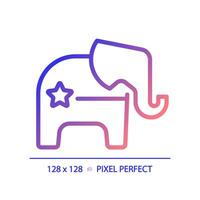 2d pixel perfeito gradiente republicano festa logotipo, isolado vetor ilustração do político festa símbolo.