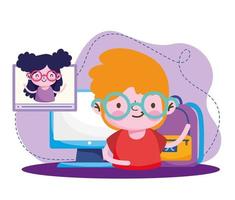 educação infantil online vetor