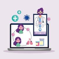 consulta médica online vetor