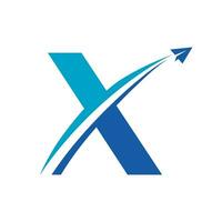 carta x avião vetor logotipo