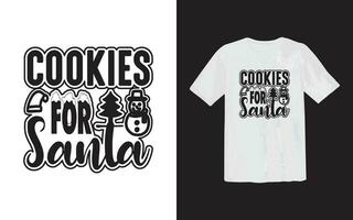 biscoitos para santa ou tipografia t camisa Projeto vetor