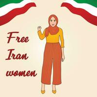 iraniano mulher protestando para liberdade vetor