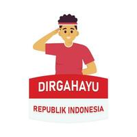 pessoas quem estão respeitoso comemorativo a independência do Indonésia vetor
