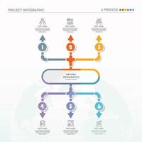 infográfico processo Projeto com ícones e 6 opções ou passos. vetor