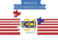 Malásia independência dia 31 agosto. vetor