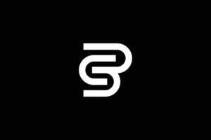 criativo e profissional inicial carta s b c logotipo Projeto modelo em Preto fundo vetor