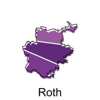 Roth cidade mapa ilustração projeto, mundo mapa internacional vetor modelo colorida com esboço gráfico