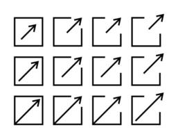 quadrado e seta conjunto ícone. símbolo do link, compartilhar, transferir. vetor para aplicativo, rede, social meios de comunicação.