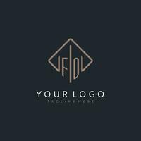 para inicial logotipo com curvado retângulo estilo Projeto vetor