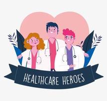 médicos heróis da saúde vetor