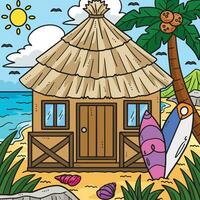 verão tropical cabana colori desenho animado ilustração vetor