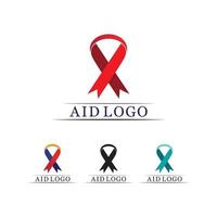 logotipo da fita de ajuda e design de vetor do Dia Mundial da AIDS