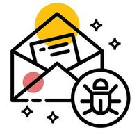 ilustração de design de ícone de bug de correio vetor