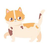 gato malhado desenho animado animal de estimação com fundo branco vetor