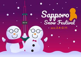 Vetores surpreendentes do festival da neve de Sapporo