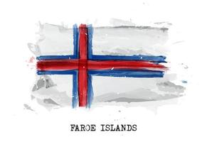 Bandeira de aquarela pintura realista das ilhas faroe. vetor. vetor