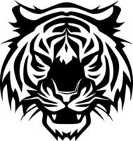 tigre - Preto e branco isolado ícone - vetor ilustração