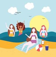 atividades de verão femininas vetor