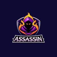 design de vetor de ícone de logotipo de mascote assassino